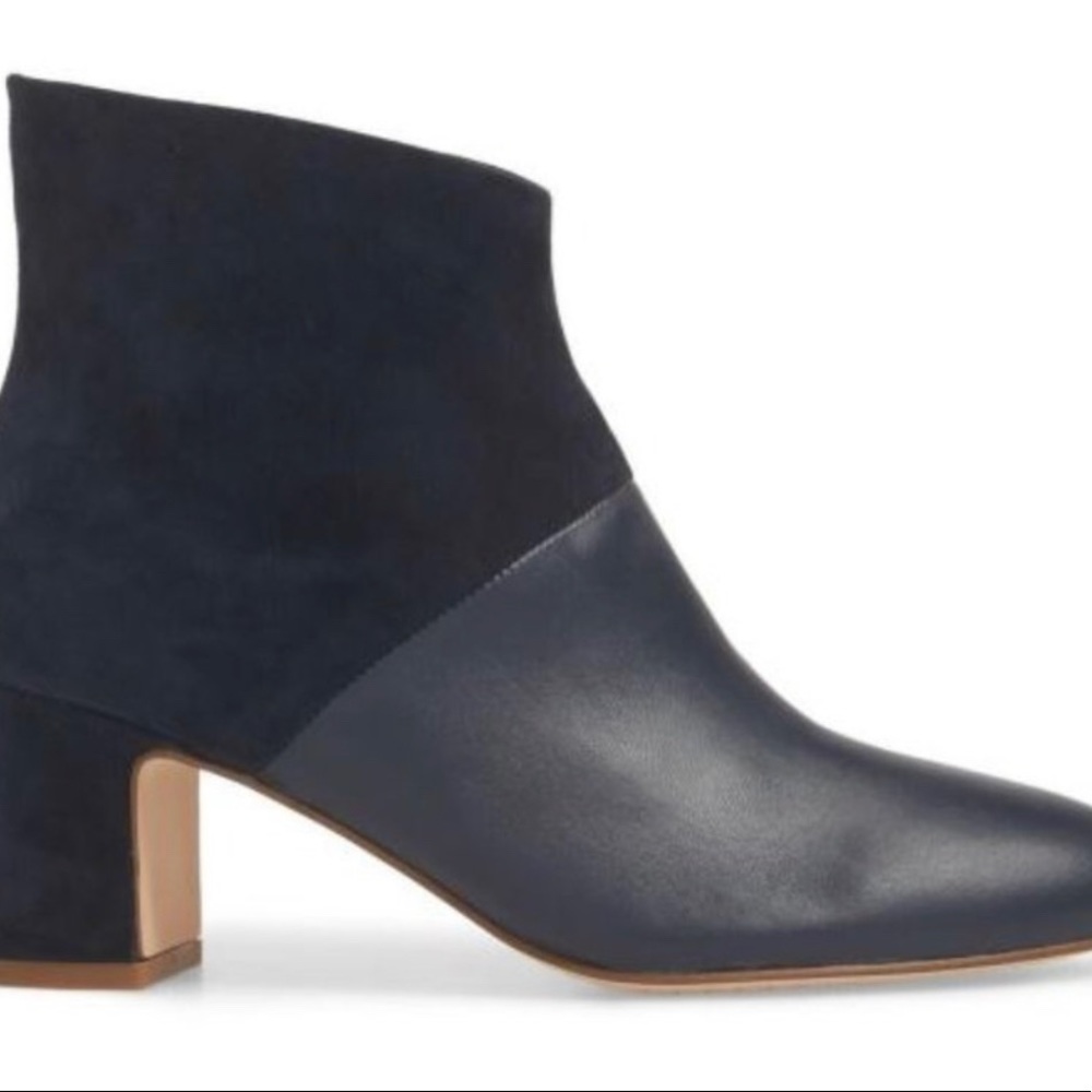 ANTHROPOLOGIE Splendid Nonn Suede Navy Booties